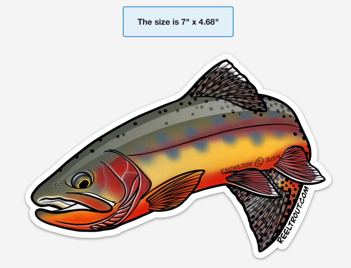 Golden Trout vinyl decal sticker || fly fishing art, lodge, cabin, boat, canoe, watercraft, outdoors