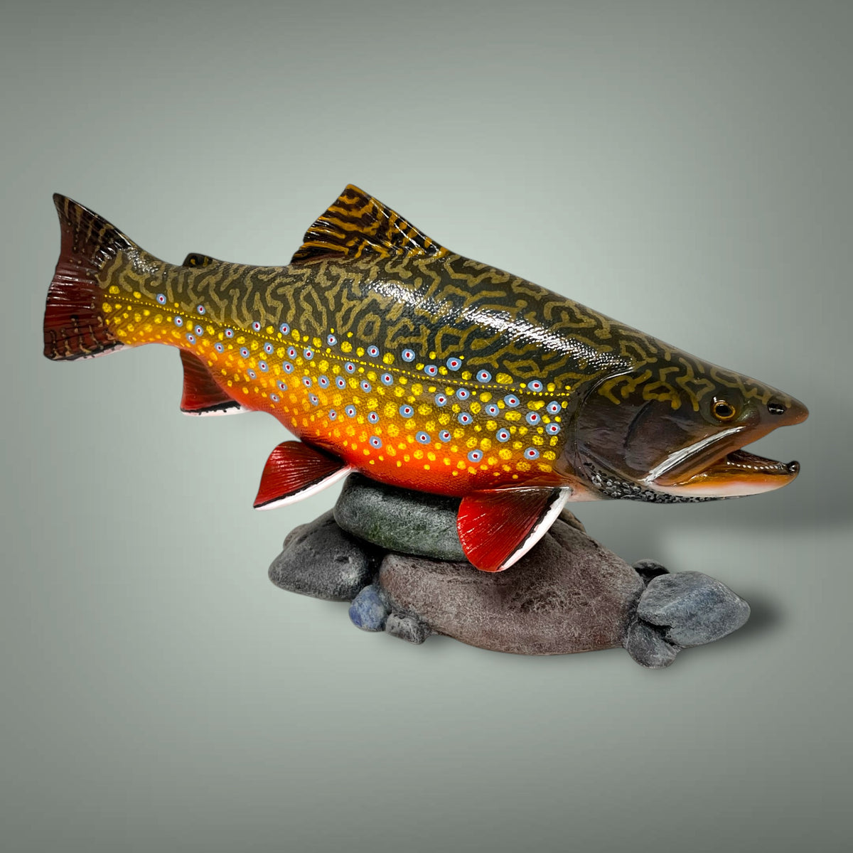 Brook Trout Sculpture 12” pedestal mount