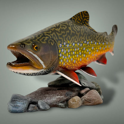 Brook Trout Sculpture 12” pedestal mount
