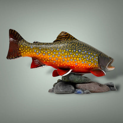 Brook Trout Sculpture 12” pedestal mount