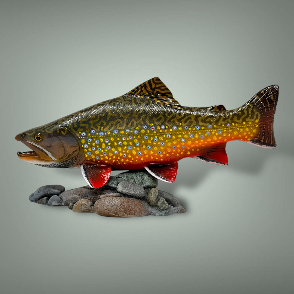 Brook Trout Sculpture 12” pedestal mount