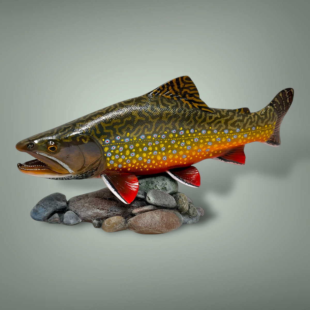 Brook Trout Sculpture 12” pedestal mount