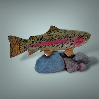 Rainbow Trout 7” pedestal mount sculpture