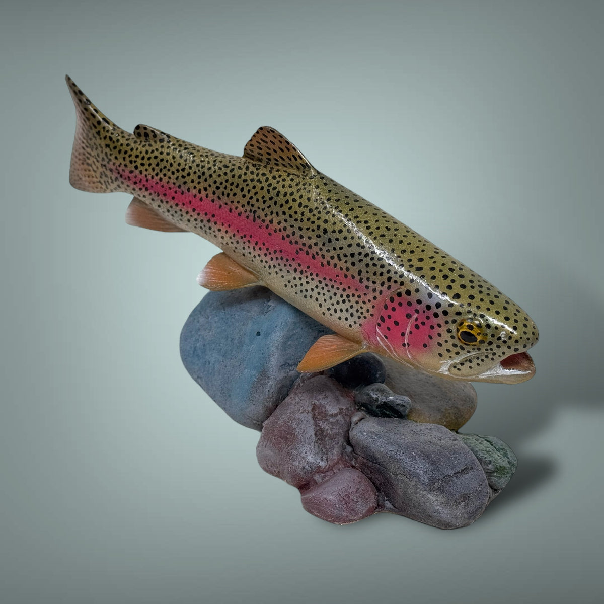 Rainbow Trout 7” pedestal mount sculpture