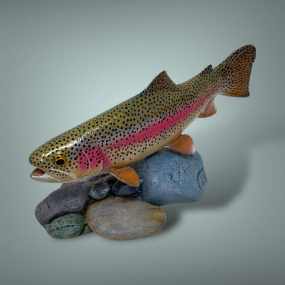 Rainbow Trout 7” pedestal mount sculpture