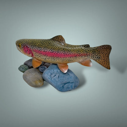 Rainbow Trout 7” pedestal mount sculpture
