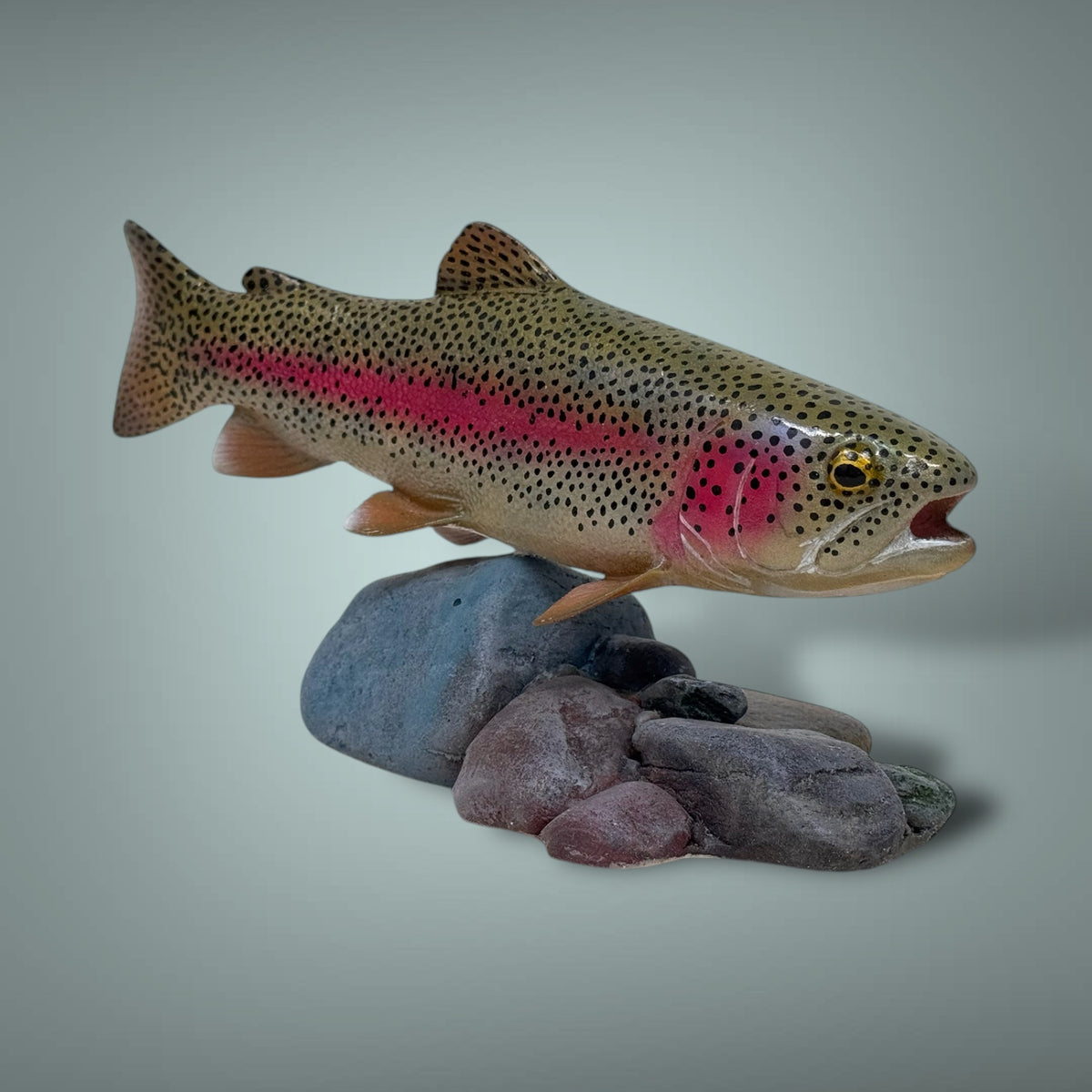 Rainbow Trout 7” pedestal mount sculpture