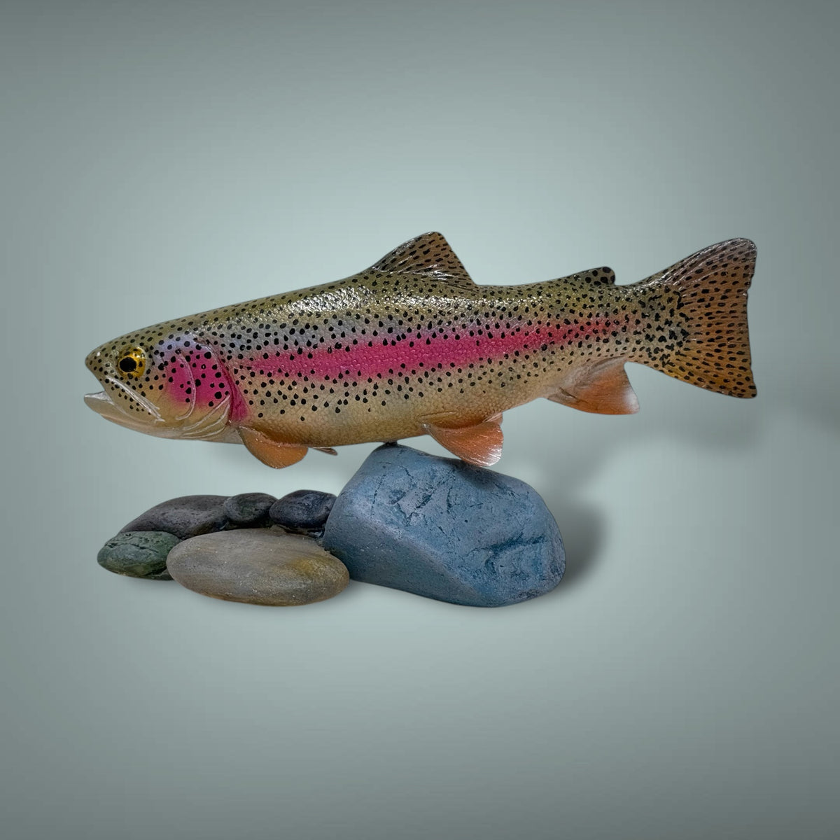 Rainbow Trout 7” pedestal mount sculpture