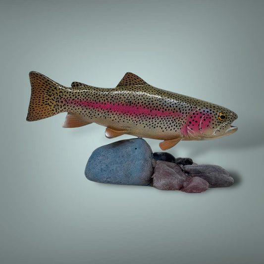 Rainbow Trout 7” pedestal mount sculpture
