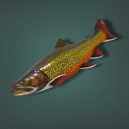 Hand Carved Brook Trout Wall Art 21”