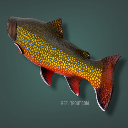 Hand Carved Brook Trout Wall Art 21”