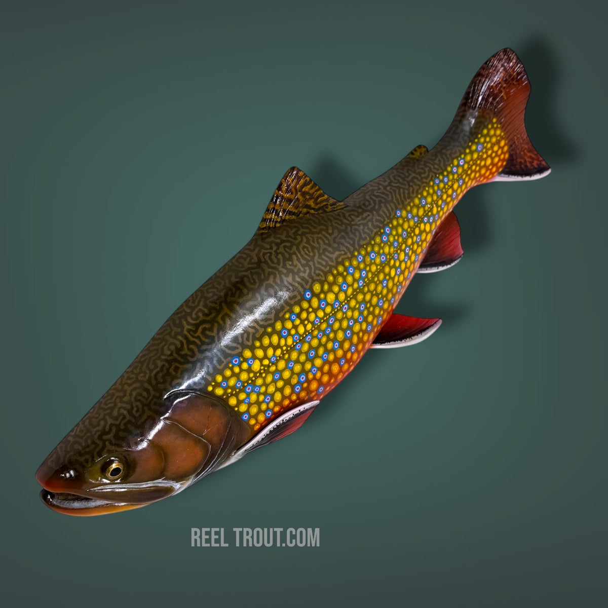 Hand Carved Brook Trout Wall Art 21”