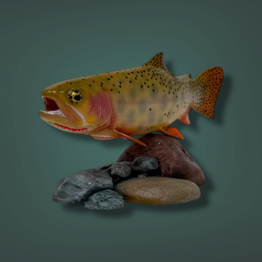 Cutthrout Trout 7” pedestal mount sculpture