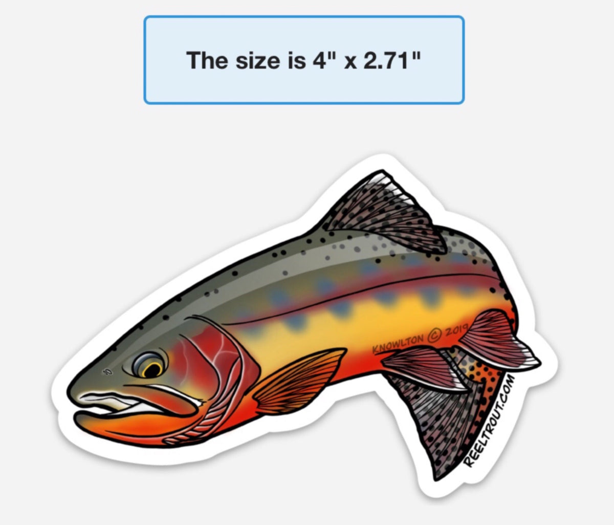 Golden Trout vinyl decal sticker || fly fishing art, lodge, cabin, boat, canoe, watercraft, outdoors
